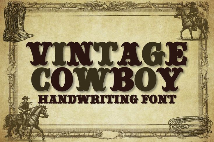 the vintage cowboy handwriting font is displayed