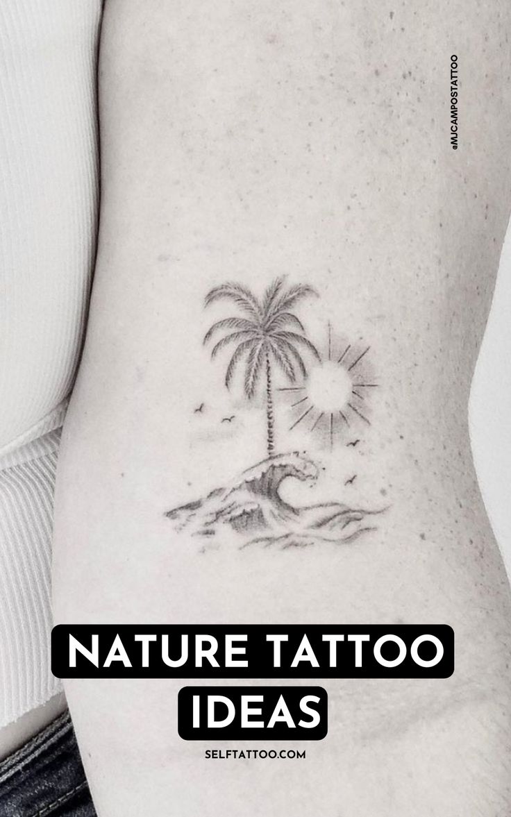 a woman's stomach with the words nature tattoo ideas on it