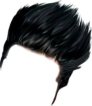 an artistic drawing of a man's head with long black hair and spiked bangs