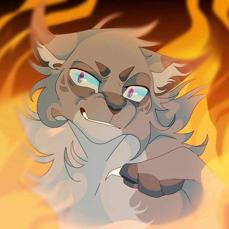 a cartoon character with blue eyes and an angry look on his face, standing in front of a blazing background