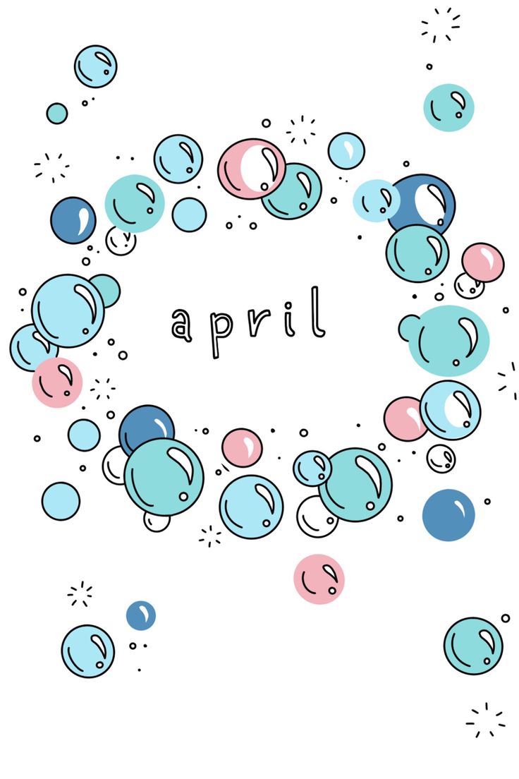 an image of some bubbles in the air with the words april above it and below them