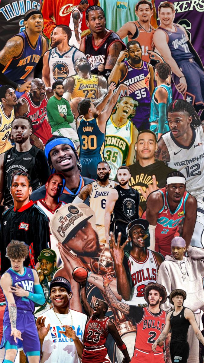 a collage of basketball players and their names