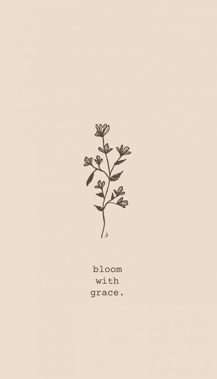 a black and white drawing of a flower with the words bloom with grace on it