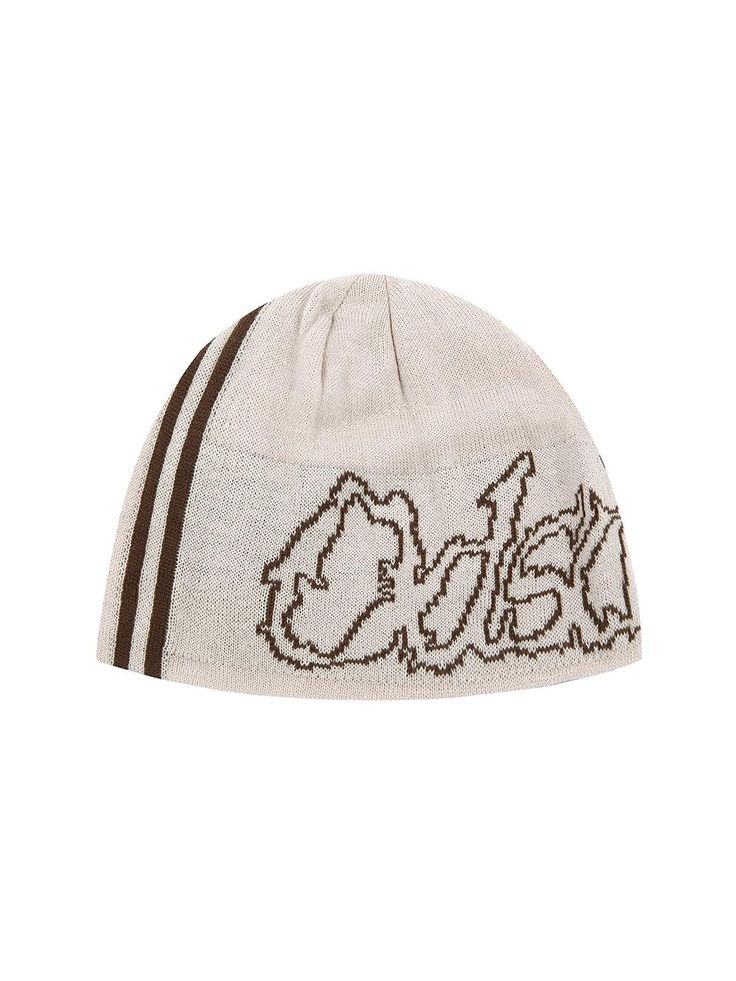 It is an uncuffed beanie with street style jacquard graphic pattern. The logo graphic and track stripes adds sports mood. Made of 12g acrylic knit fabric, the beanie has fluffy and soft texture. - Stripe point- Logo graphic Beanie Designs Ideas, Binnie Hat, Bape Beanie, Streetwear Beanie, Unique Beanies, Y2k Beanie, Graphic Beanie, Beanie Design, Grillz Teeth