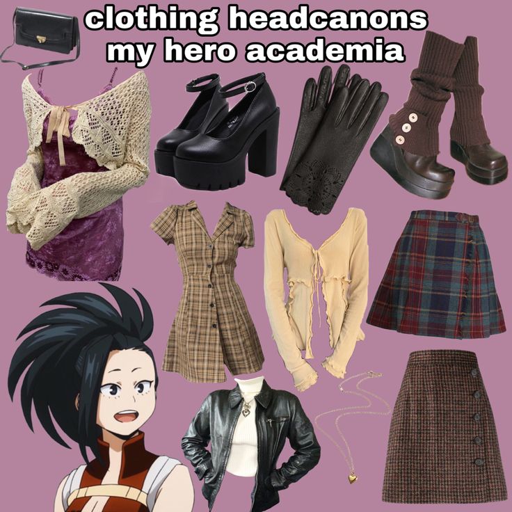 Mha Modern Clothes, Bnha Inspired Outfits, Mha Outfits Inspired, My Hero Academia Outfits Ideas, Mha Fashion, Mha Momo Costume Redesign, Mha Outfit Ideas, Mha Casual Clothes, Mha Inspired Outfits