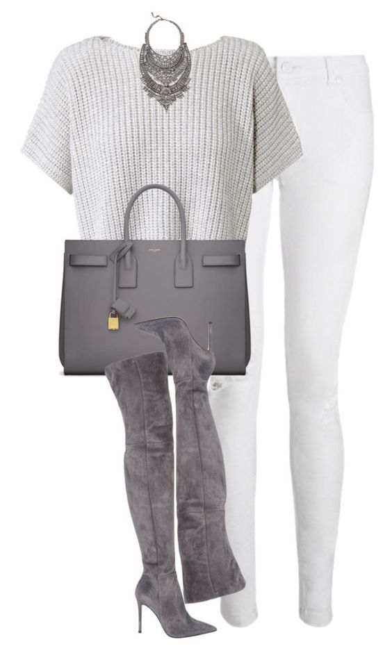 Casual Outfit in Weiß und Silber (Farbpassnummer 2) Kerstin Tomancok / Farb-, Typ-, Stil & Imageberatung Lady Like, Elegante Casual, Grey Boots, Outfits Casual, Fall Winter Outfits, Outfits Casuales, Western Wear, Look Fashion, Classy Outfits