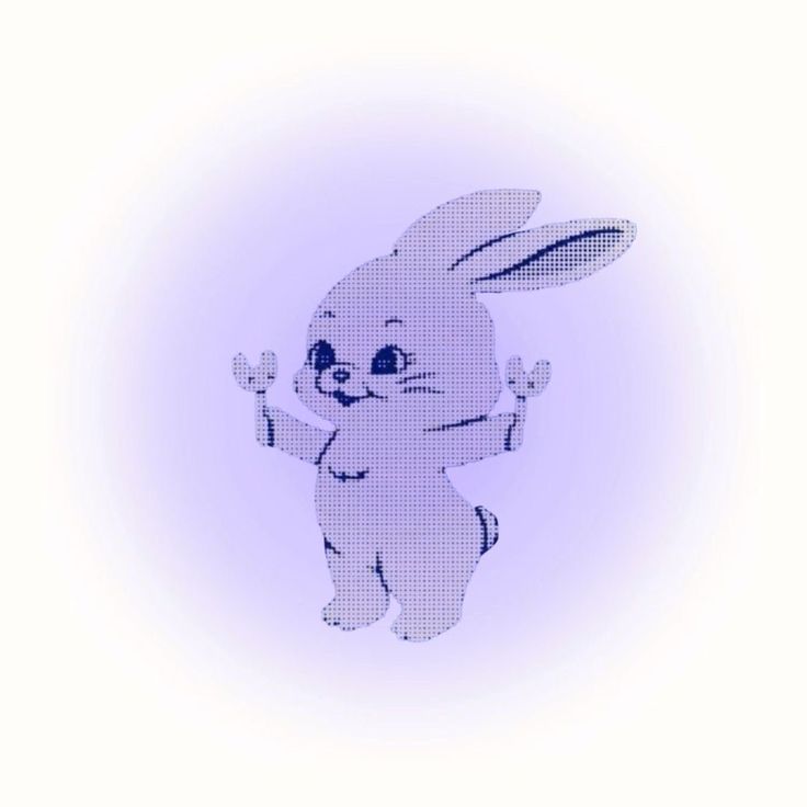 an image of a cartoon bunny on a purple background