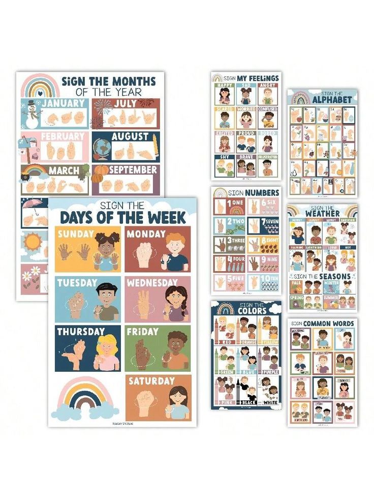 the days of the week stickers are shown in different colors and sizes, including one with