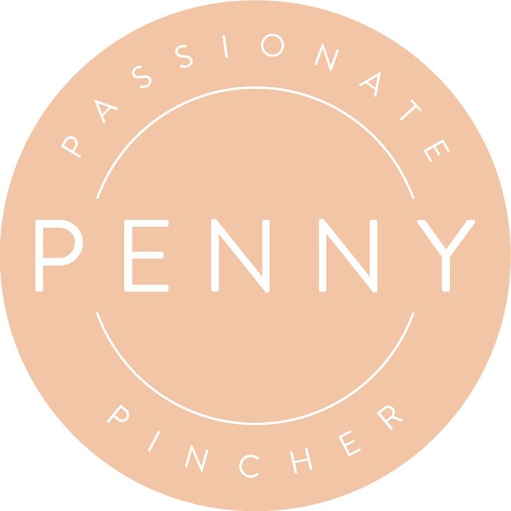 the logo for penny's passionate ate pincher, which is also available in pink and white