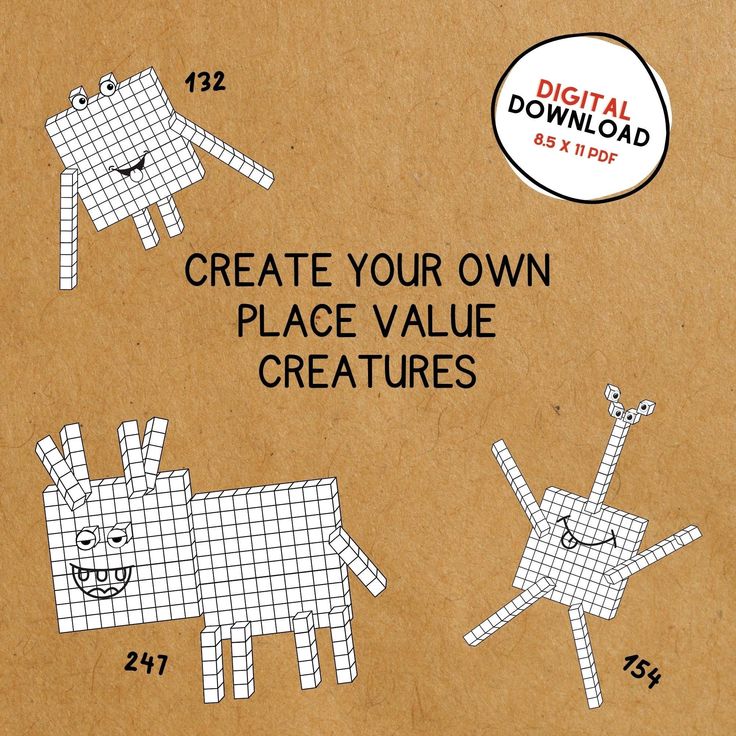 the instructions for how to make your own place value creatures are displayed on a piece of cardboard