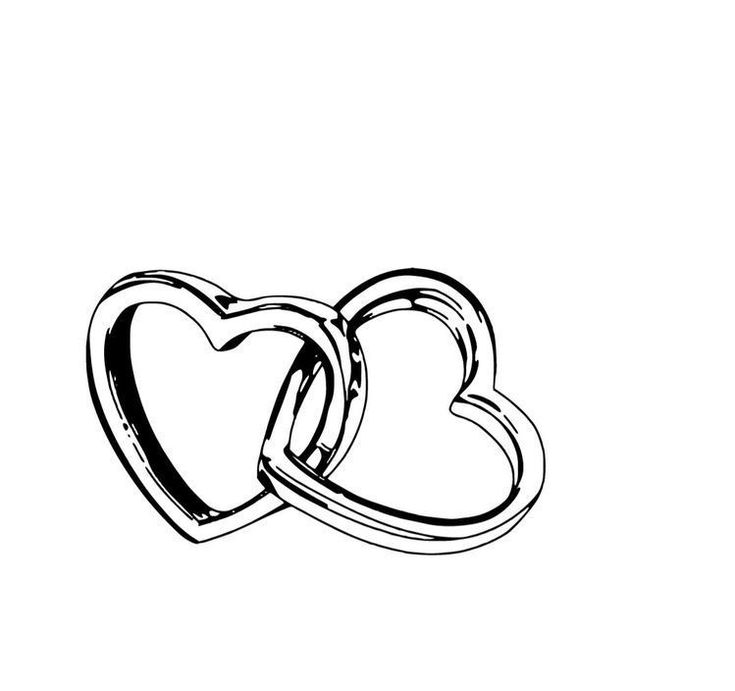 two hearts drawn in black and white with the word love on it's side