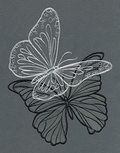 a drawing of a butterfly on a gray background