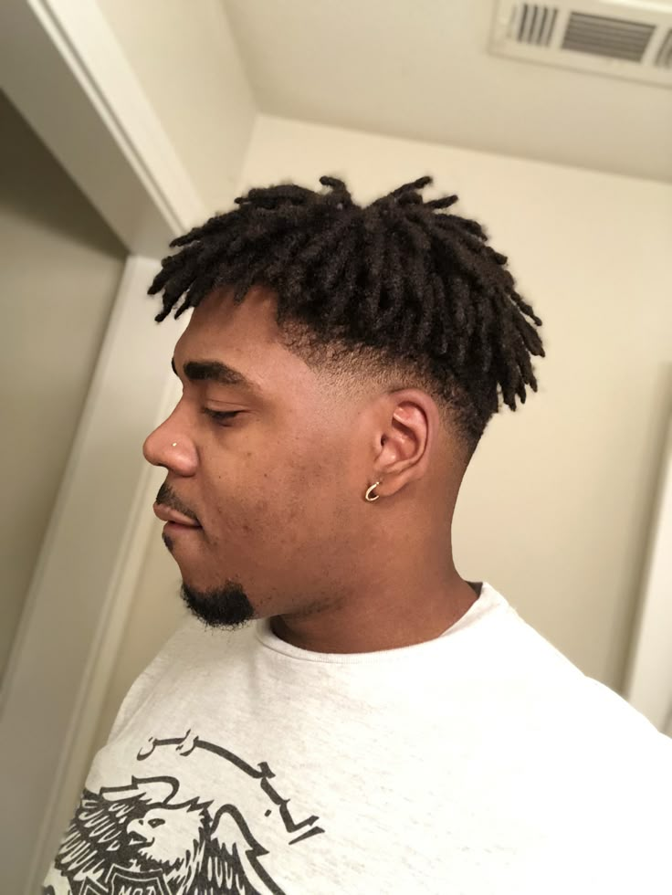 Twists Men Short Hair, Short Locks For Men, Taper Dreadlocks, Hair Coils Hairstyles, Taper Fade Dreadlocks, Dread Plats Men, Dreads In Face Men, Twists Black Men Hair, Lighskin Boy Dreads