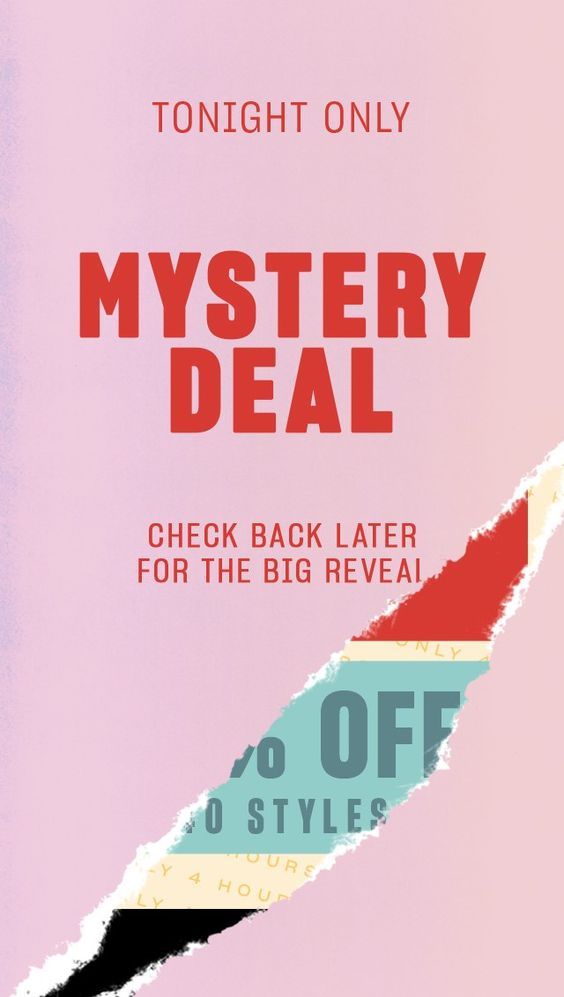 a poster with the words mystery deal on it