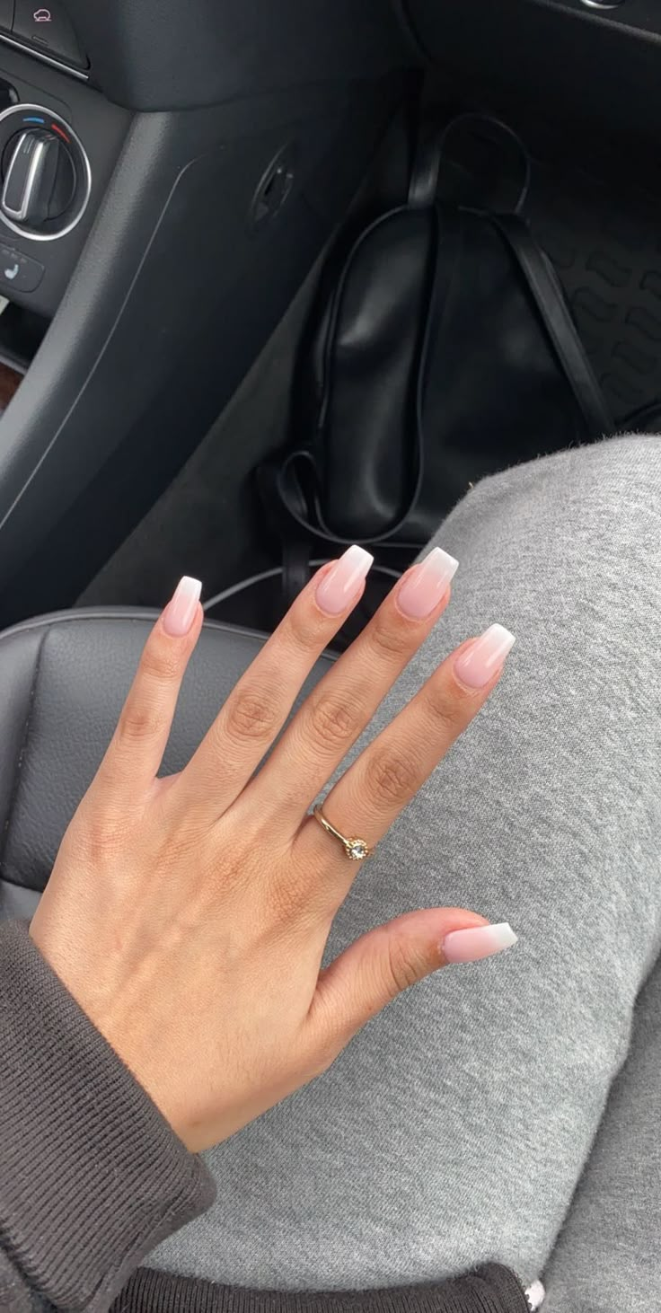 White Ombré Nails, Pink And White Ombre Nails, White Ombre Nails, Pink And White Ombre, Natural Acrylic Nails, Ombré Nails, Formal Nails, Pink Ombre Nails, Ombre Acrylic Nails