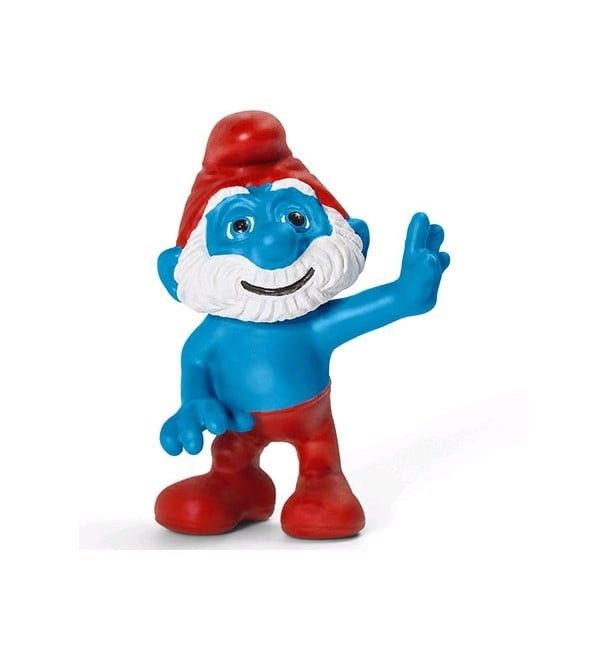 a blue and red toy with a smile on it's face is standing in front of a white background