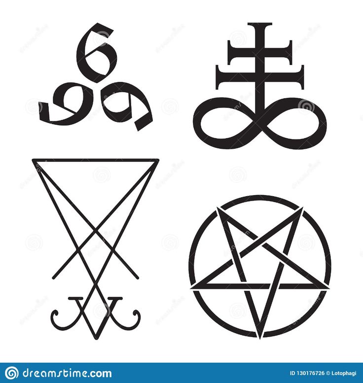 four different symbols in black and white