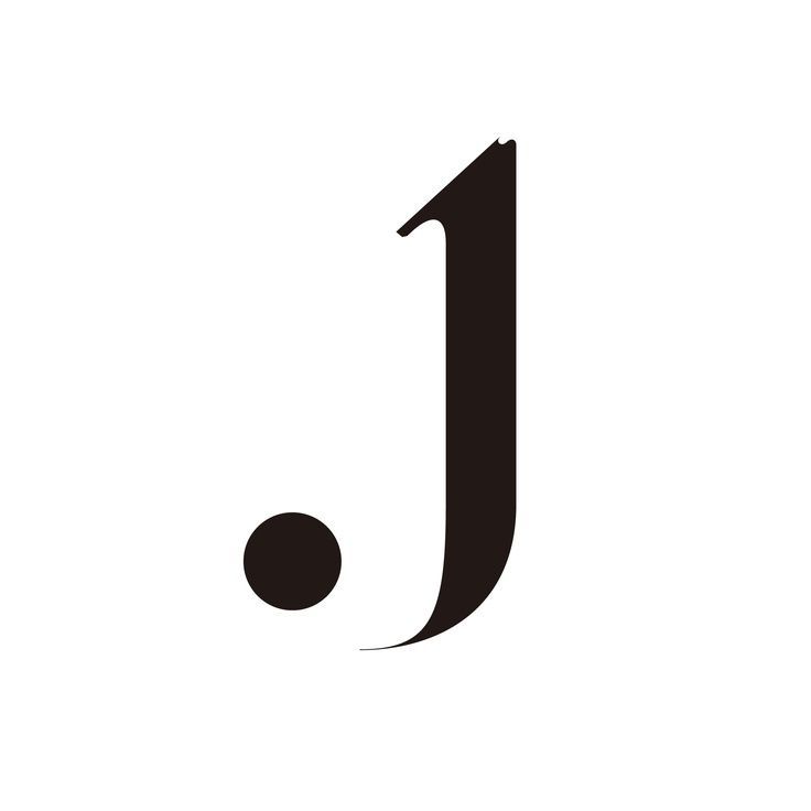 the letter j is made up of black and white letters, with a ball in the middle