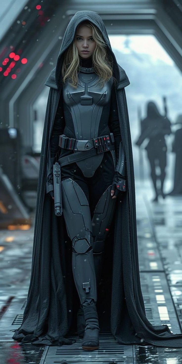 a woman dressed as darth vader in star wars