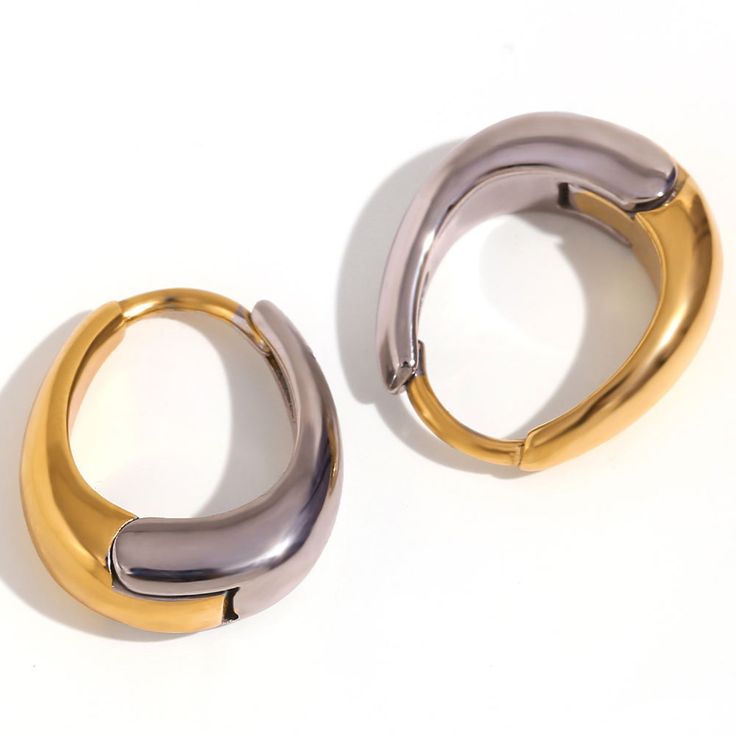 25 mm Golden Jordyn Women Round Hoop Earrings from Glazd Jewels Gold Or Silver Jewelry, A Match Made In Heaven, Match Made In Heaven, Waterproof Jewelry, Gold Piece, Made In Heaven, Match Making, Jewelry Gold, Stainless Steel Material