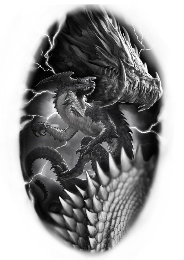 Blackandwhite dragon tattoo stickers Paper Chinese dragon Tattoo Dragon  Tattoo dragon monochrome fictional Character png  PNGWing