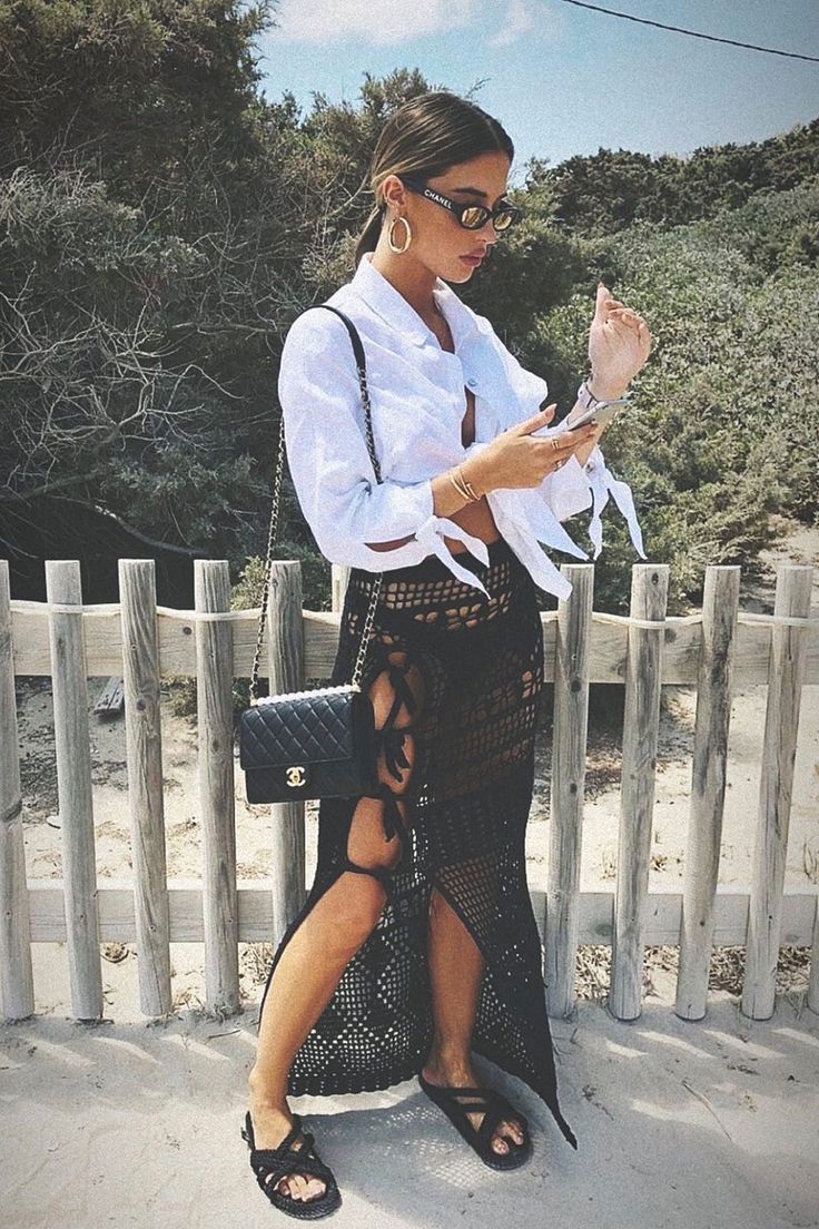 Tia Lineker, Summer 22, Linen Shirt, Summer Outfit, Ibiza, Photo Inspiration, Fashion Inspo Outfits, Sequin Skirt, Cool Outfits