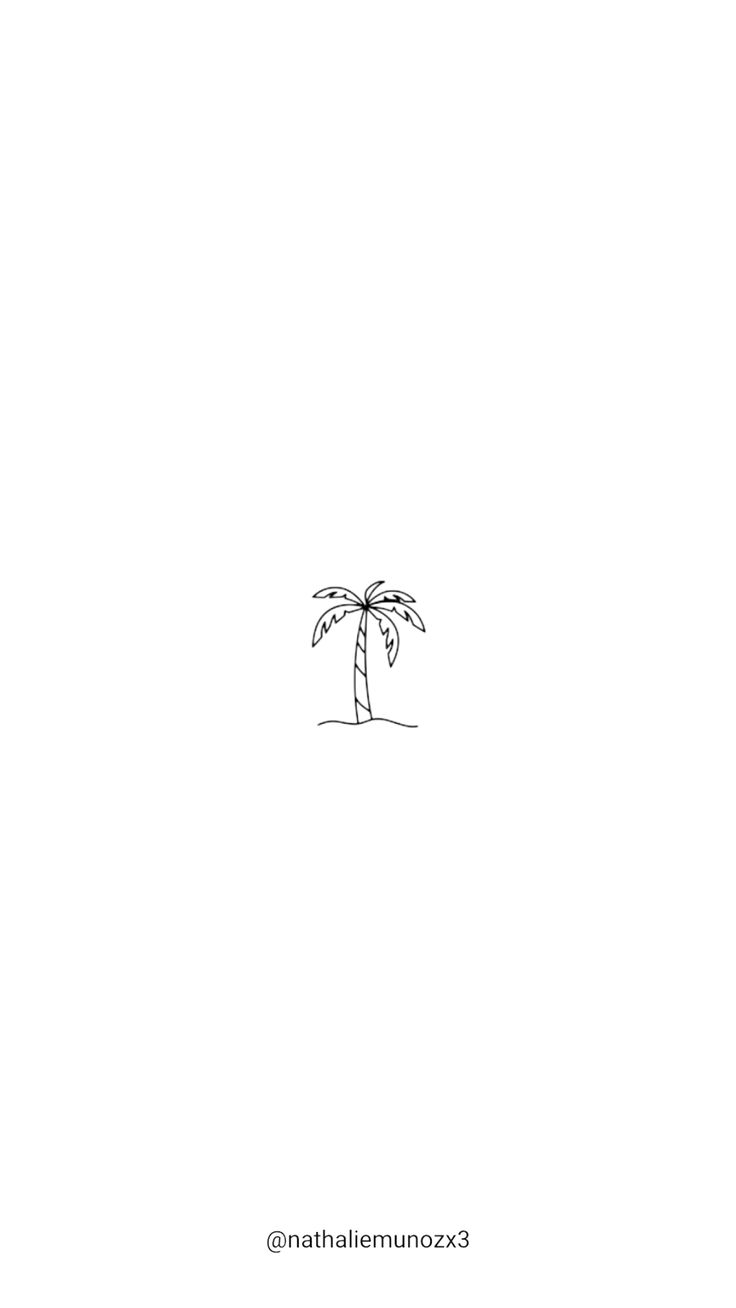 a black and white drawing of a palm tree