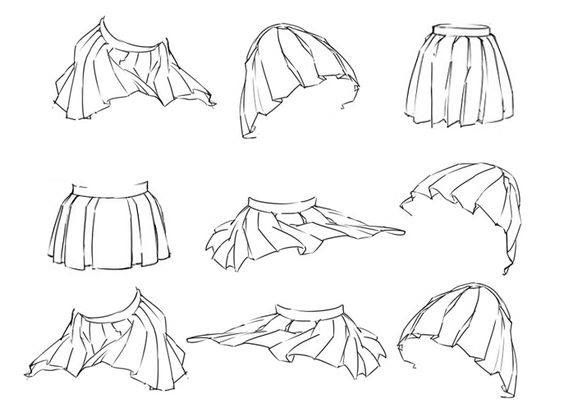 the instructions for how to make a skirt with pleated fabric on top and bottom