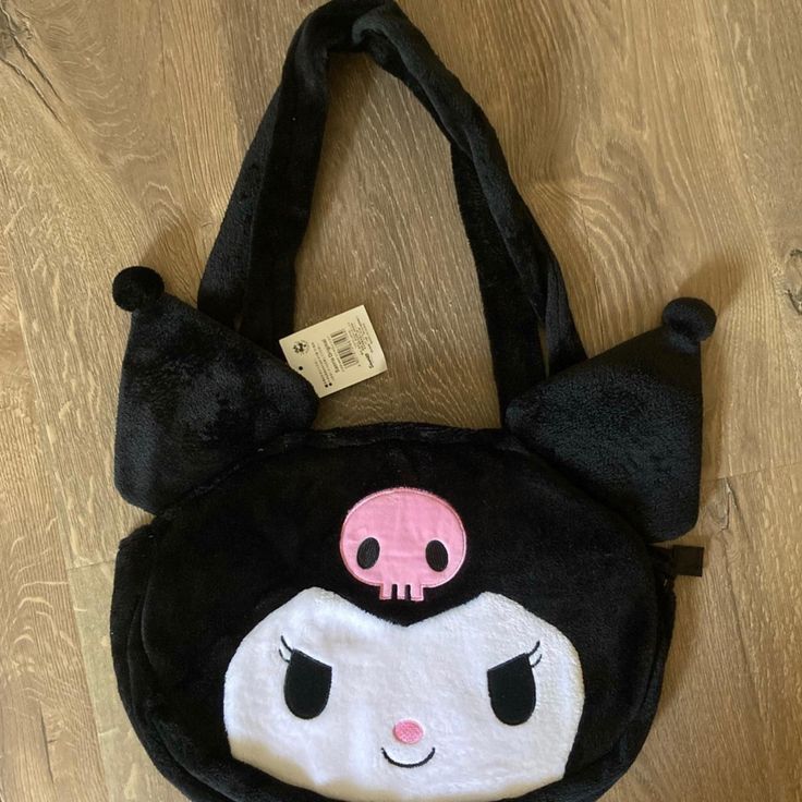 Kuromi Tote Bag Sanrio Original -Rare- & -Deadstock- With Tag With Purple Interior Open To Offers<3 Cute Bags With Detachable Handle For Daily Use, Cute Tote Shoulder Bag With Detachable Handle, Cute Black Large Capacity Satchel, Cute Large Capacity Black Satchel, Cute Black Satchel Tote Bag, Cute Black Satchel With Large Capacity, Cute Black Satchel With Adjustable Strap, Cute Black Bag With Adjustable Strap, Cute Black Tote Satchel