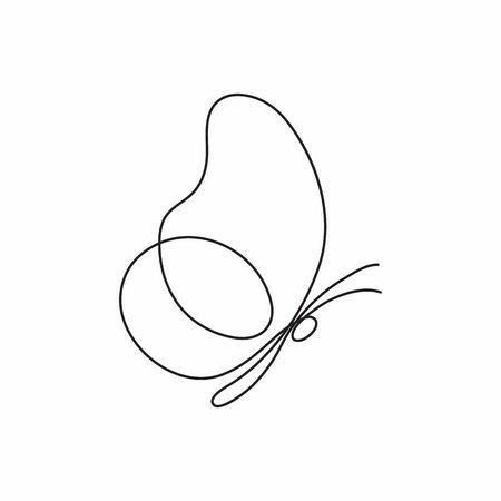 a single line drawing of a butterfly