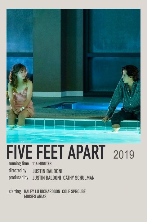 the poster for five feet apart shows two people in a swimming pool, one sitting on his knees