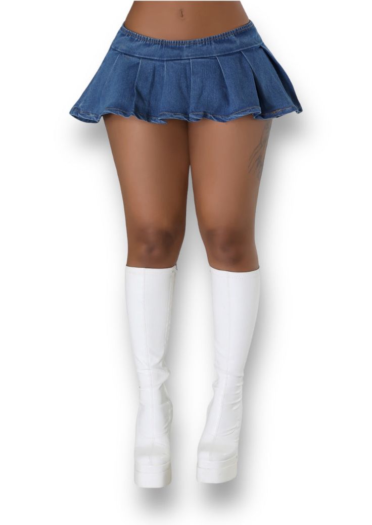 The Mini Denim Skirt is everyone’s fave! Comes with shorts underneath so you can really be a thotty lol Semi-stretch skirt High-waisted Elastic waistband Ruched Short underlining 60% Cotton 38% Polyester 2% Spandex Hand wash cold Model is wearing a small MODEL STATS Height: 5.3"Bust:33" / Waist:28" / Hips:42" Non-stretch Cotton Denim Short Skirt, Short Cotton Denim Skirt, Trendy Medium Wash Mini Skort, Short Length Cotton Denim Skirt, High Waist Denim Blue Mini Skirt For Spring, Denim Mini Skirt For Spring, Spring Mini Denim Skirt, Non-stretch High Waist Denim Mini Skirt, Non-stretch Medium Wash Mini Skirt