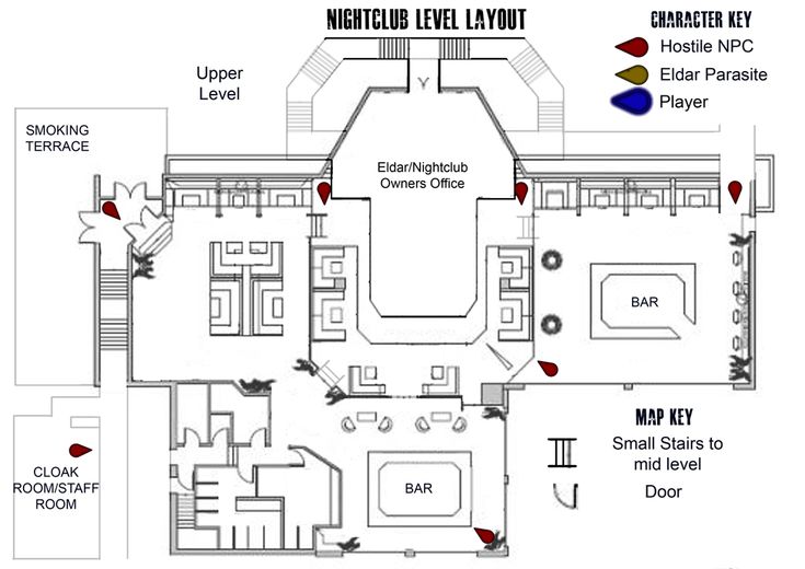 the floor plan for an apartment with two levels and several rooms, including one bedroom