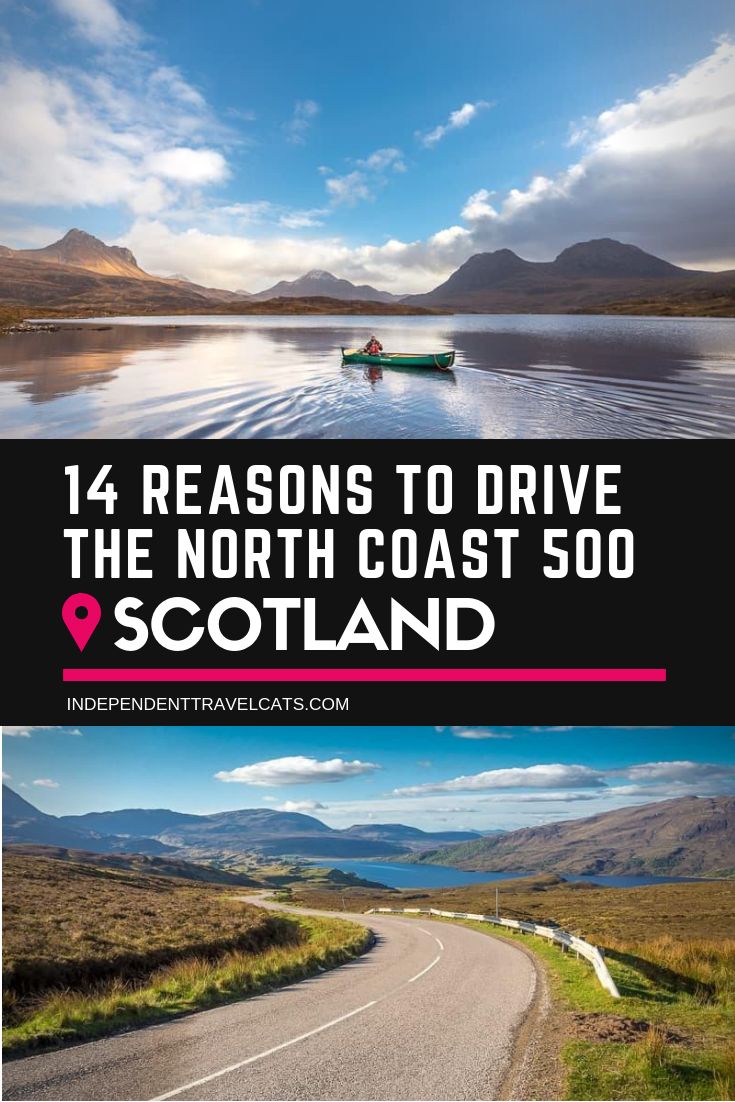 The North Coast 500 (NC500) is one of Scotland’s most spectacular driving routes, covering 500 miles of the gorgeous northern Scottish Highlands. The NC500 begins and end in Inverness, hugging the northern coastline for a large part of the route! Here's our complete guide :) #Scotland #NorthCoast500 North Coast 500 Scotland, North Scotland, Scotland Travel Guide, Scotland Road Trip, North Coast 500, 500 Miles, Travel Destinations Bucket Lists, Visit Scotland, North Coast