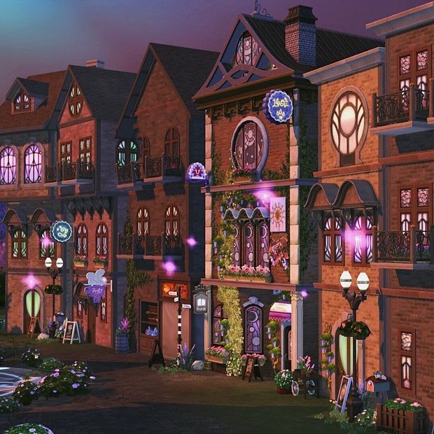 Sims Halloween House, Sims Realm Of Magic, Sims 4 Realm Of Magic Cc Furniture, Sims 4 Realm Of Magic Cc, Sims 4 Magic Cc, Sims 4 Witch House, Sims 4 Realm Of Magic, Witch Village, Ts4 Lots