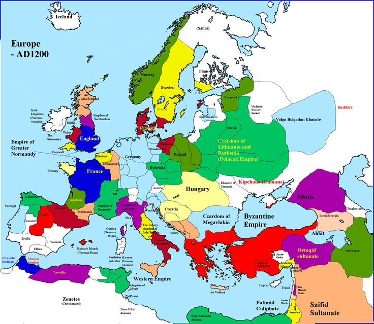 a map of europe with all the major countries