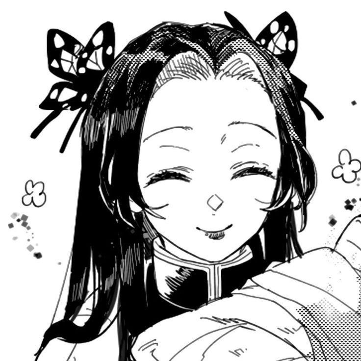 a drawing of a girl with long hair and butterflies on her head, looking at the camera