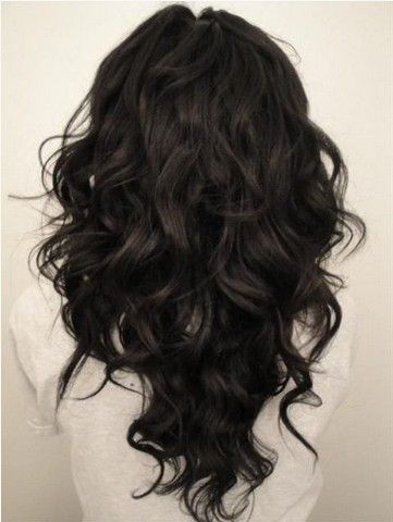 V-cut Hairstyle for Long Curly Wavy Black Hair I would love to have my hair styled like this Party Hairstyles For Long Hair, Long Curly Haircuts, Black Wavy Hair, Short Hairstyle, Curly Hair Cuts, Long Curly Hair, Long Hair Cuts, Long Curly, Great Hair