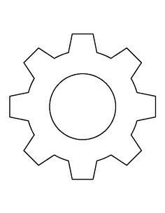 a drawing of a cogwheel on a white background with the text, ` `