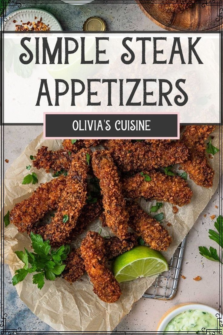 the cover of simple steak appetizers by julia's cuisine, featuring fried chicken and garnishes