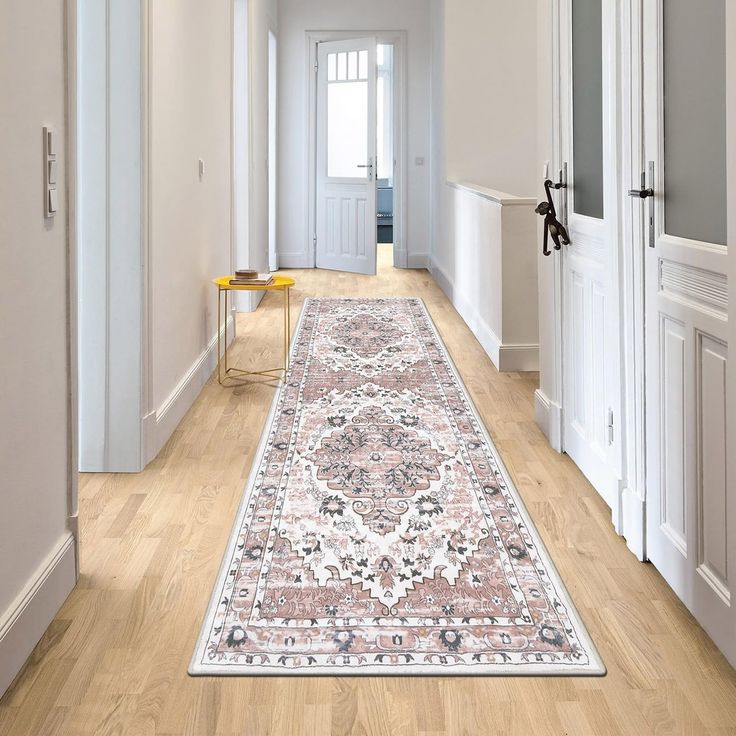 PRICES MAY VARY. BOHO RUNNER RUG: With classic borders and a unique print design, this pink hallway runner rug will be integrated into a variety of home decor styles, and add a bohemia feel to your home. This washable kitchen rug measures 2 X 6 feet, and the suitable size will better meet your needs for placing it. NON-SLIP HALLWAY RUNNER RUG: The pile of this washable carpet is 0.4 inches high, the surface is super soft and comfortable, not easy to shed. The back of the laundry room mat is made Washable Kitchen Rugs, Pink Hallway, Kitchen Runner Rugs, Bathroom Runner, Boho Runner Rug, Bathroom Runner Rug, Kitchen Rugs Washable, Room Mat, Rug Runner Kitchen