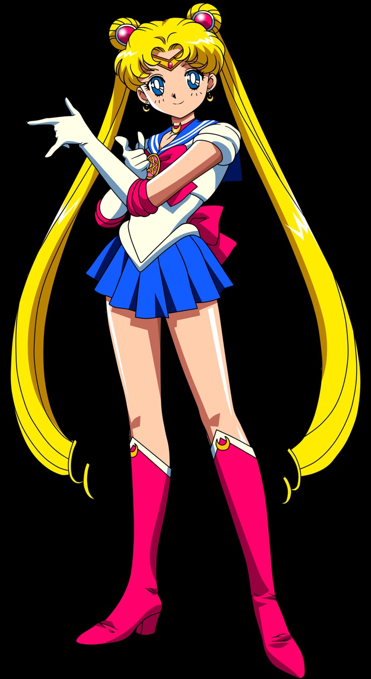 sailor girl with long blonde hair and pink boots sailor girl cartoon, hd png