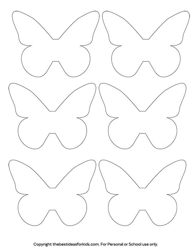 the paper butterfly cut outs are shown in four different shapes