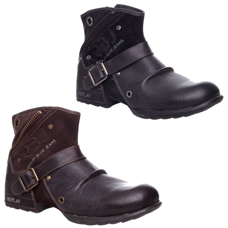 MENS REPLAY LEATHER ZIP UP BIKER COWBOY BUCKLE MILITARY ANKLE BOOTS SIZE 7-12 | eBay Motorcycle Style Mens, Biker Boots Outfit, Mens Biker Boots, Mens Boots For Sale, Cowboy Buckle, Boots Outfit Men, Boots Uk, Mens Boots Fashion, Buckle Boots