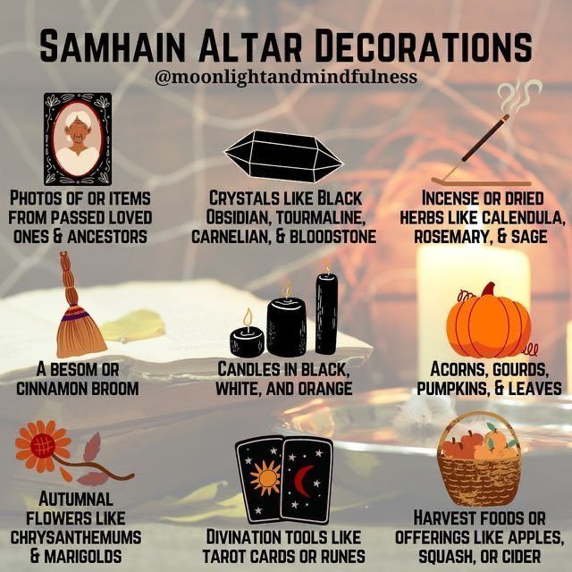 Wiccan Samhain, Autumn Witchcraft, Witchy Holidays, Witch Holidays, Samhain Ideas, Personal Rituals, Samhain Decorations, Wearing Crystals, Happy Samhain