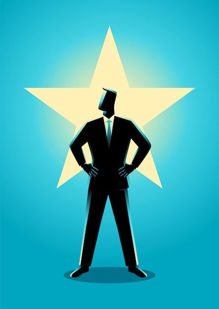 a man in a suit and top hat standing with his hands on his hips against a star