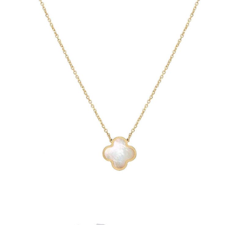 14K Solid Yellow Gold Single Mother of Pearl Clover Necklace Clover Necklace Gold, White Clavicle Chain Necklace, Timeless White Clavicle Chain Necklace, Exquisite Gold Jewelry With Mother Of Pearl, White Mother Of Pearl Fine Jewelry, Gold Necklaces With Gemstone And Mother Of Pearl, Gold Necklace With Gemstone And Mother Of Pearl, Gold Mother Of Pearl Necklace With Gemstone, Classic Yellow Gold Jewelry With Mother Of Pearl