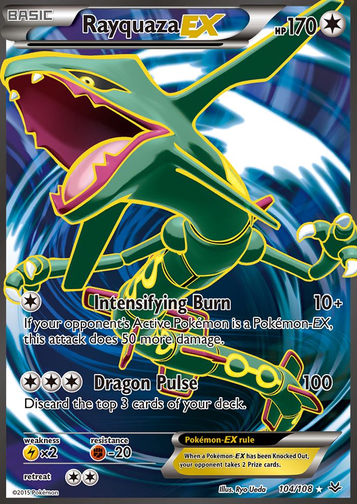 the back side of a pokemon card with an image of a green and yellow dragon