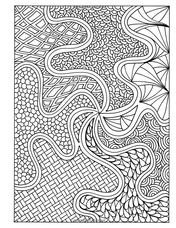 an abstract coloring page with wavy lines