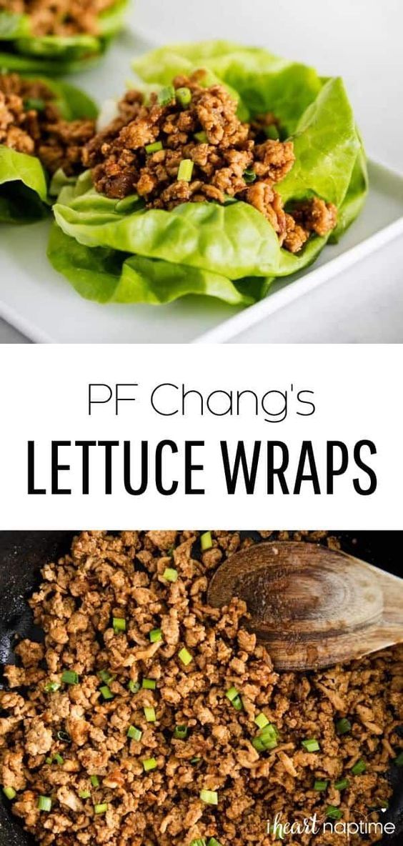 lettuce wraps filled with ground beef and topped with green onions in a skillet